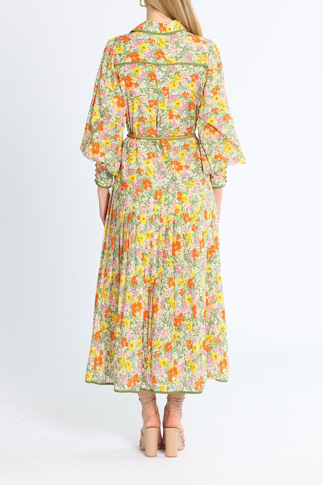 Floral Chain Tiered Shirtdress
