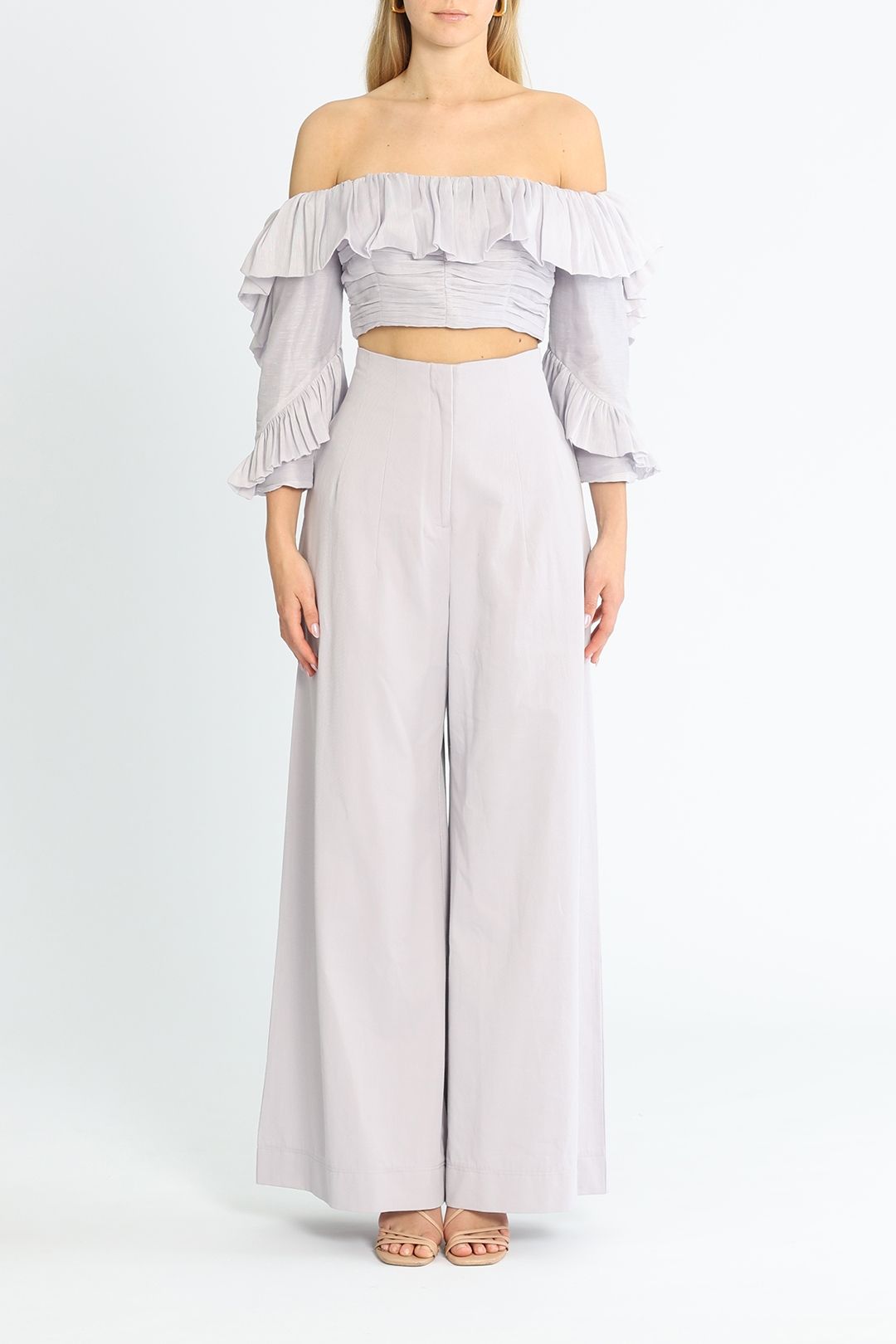 lilac ruffle top