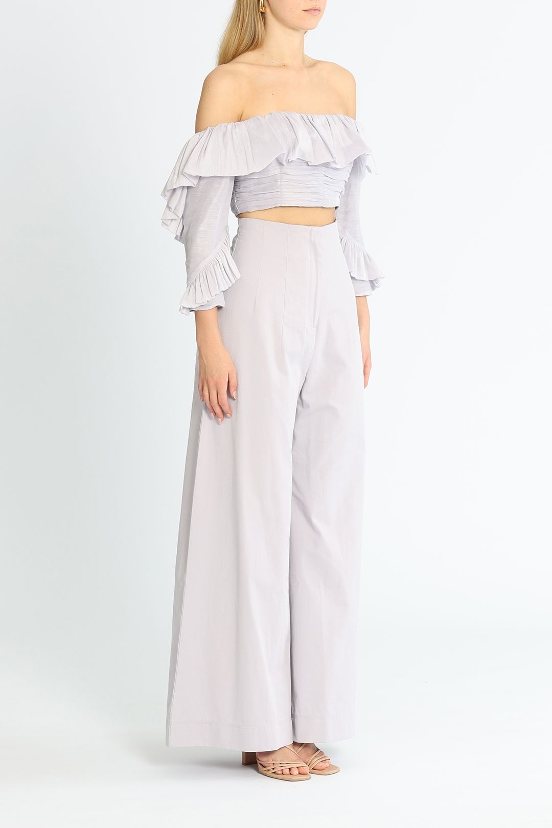 Alemais Elle Top and Corset Pant Set Lilac Ruffles