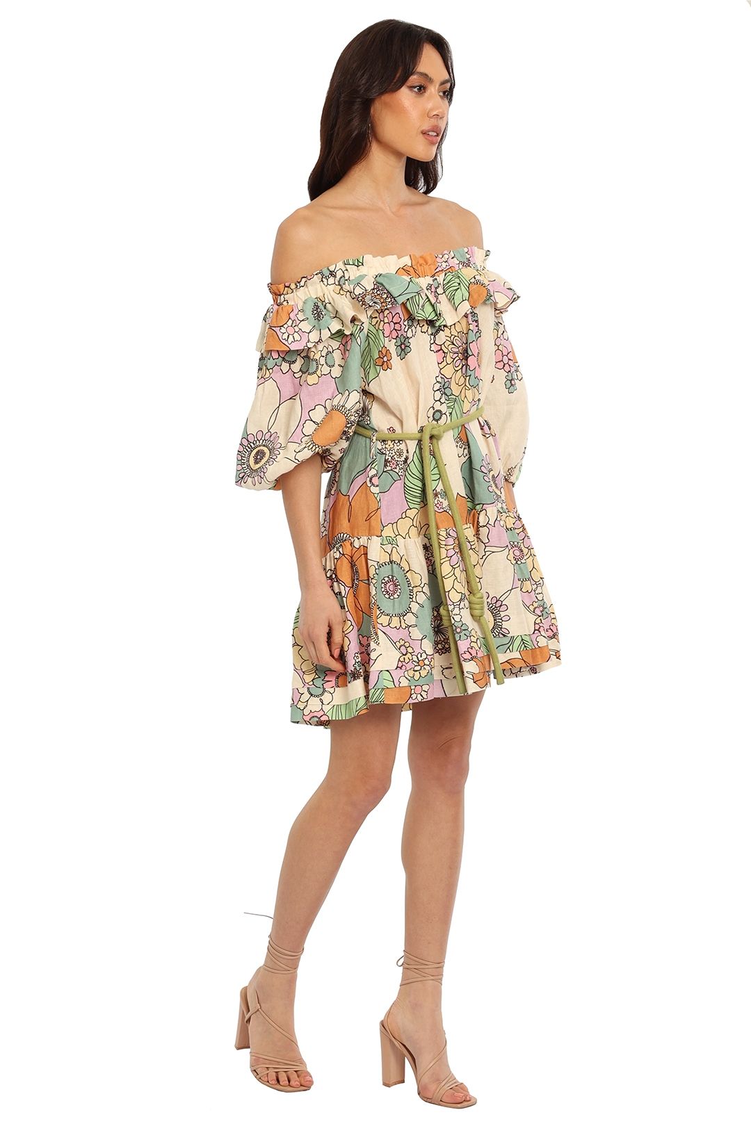 Alemais Farrah Ruffle Mini Dress floral