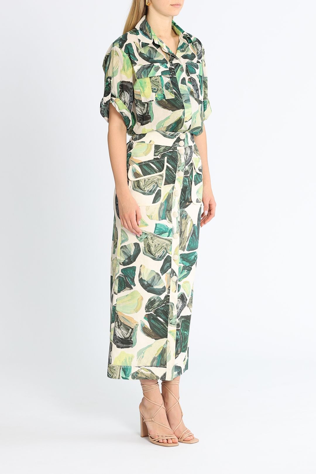 Alemais Siena Utility Shirt and Skirt Set Tropical Print