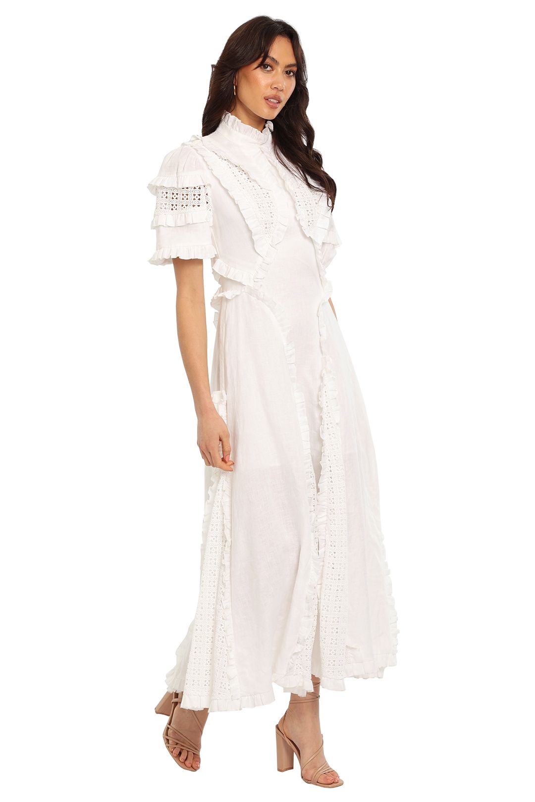 Alemais Star Lace Spliced Dress Puff Sleeves