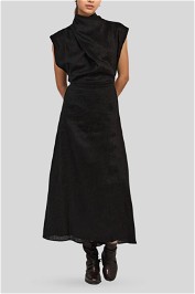 Dissh Alessi Black Linen Midi Dress