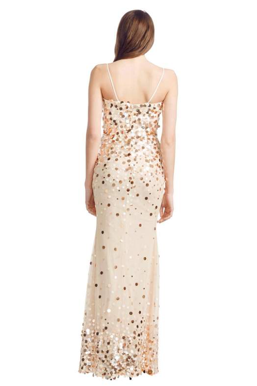 alex perry dress gold Strapless Column in Sequin main image 0