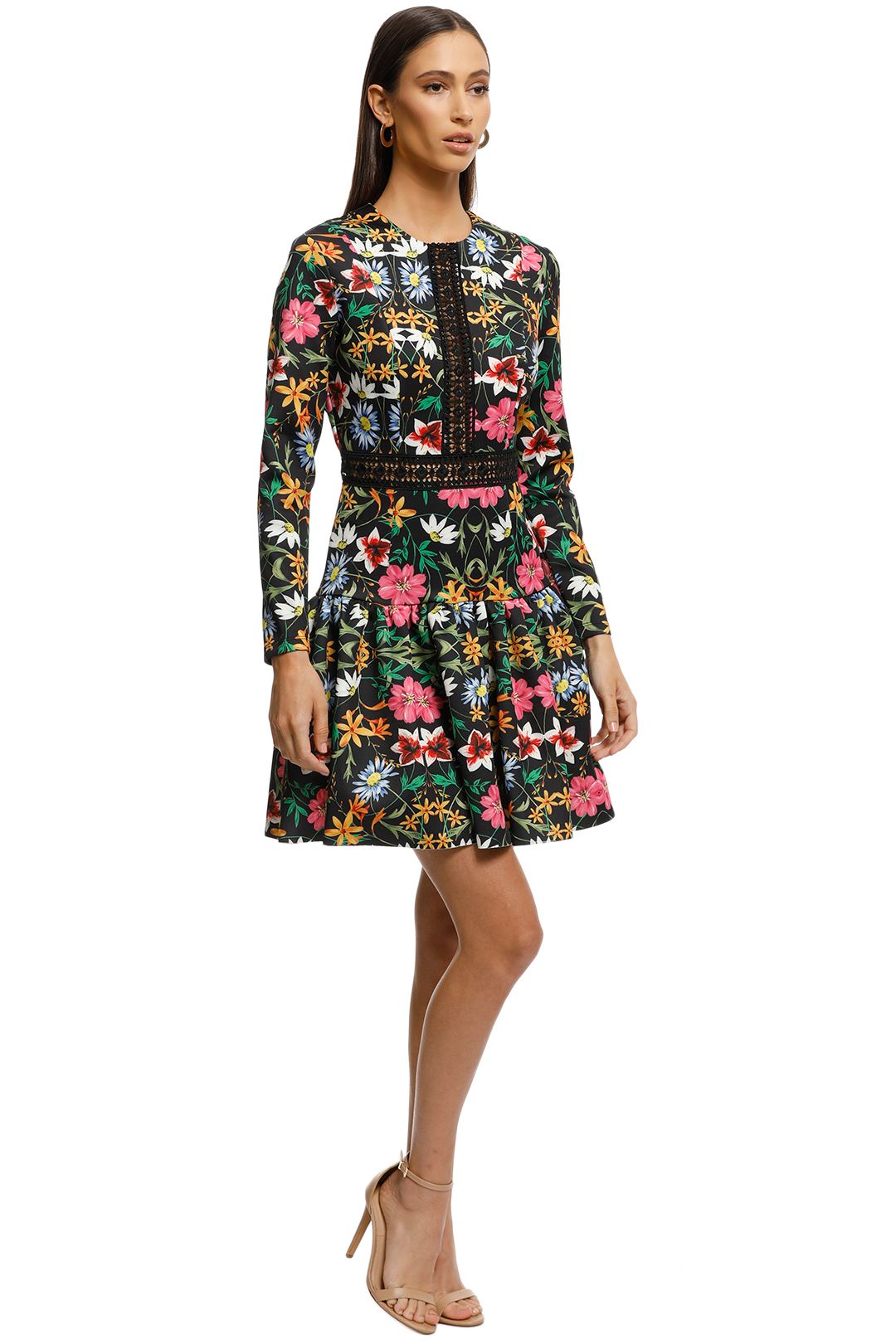 Alexia-Admor-Long-Sleeve-Lace-Knit-Trim-Floral-Print-Dress-Black-Multi-Side