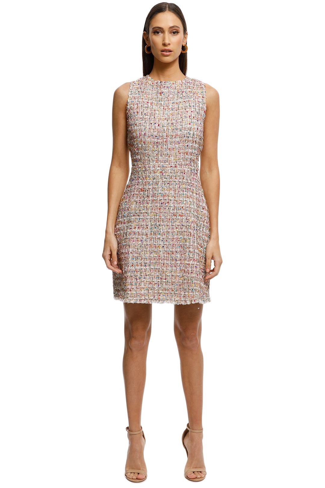Alexia-Admor-Metallic-Tweed-Sheath-Pink-Front