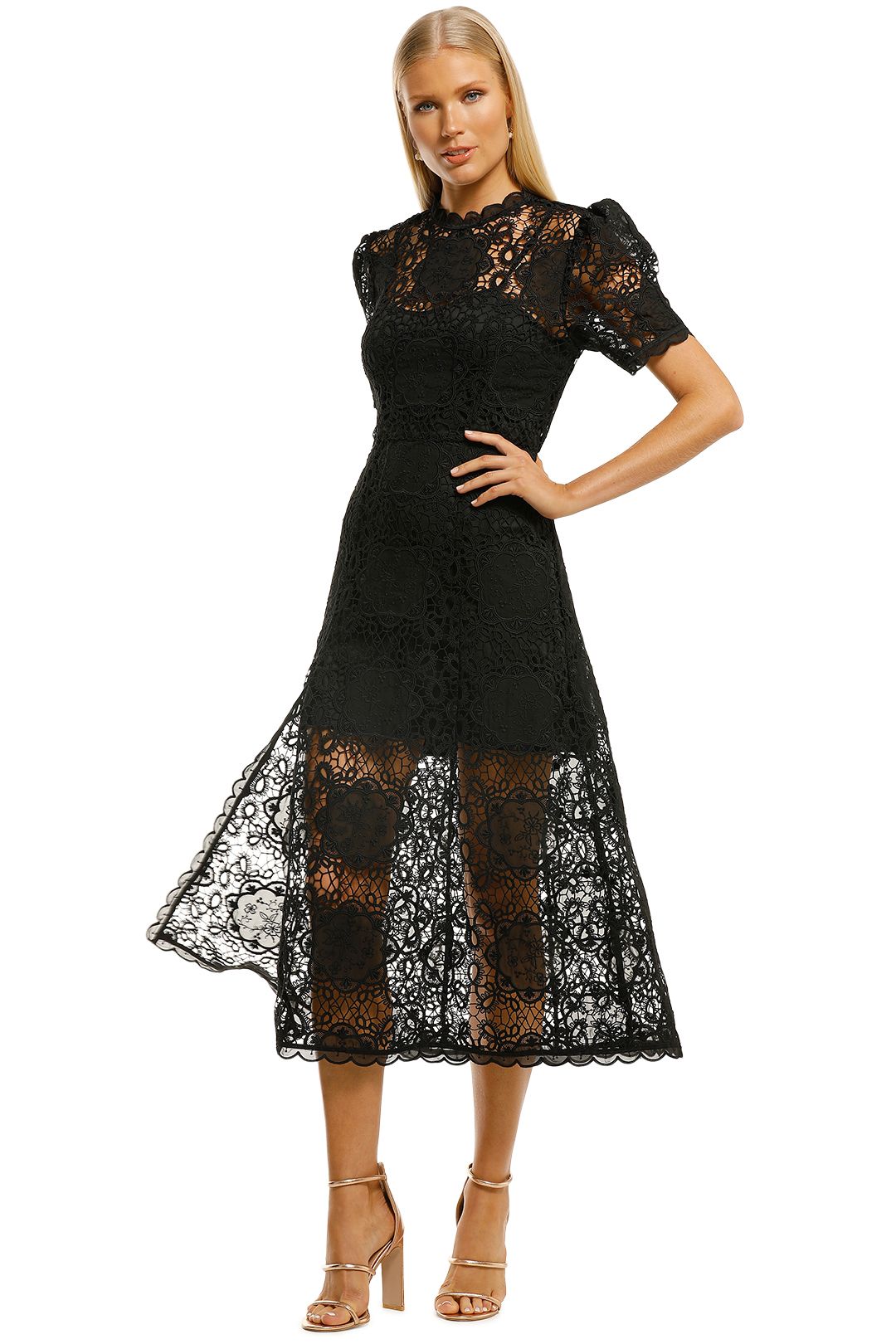 Alice-McCall-Diamonds-Midi-Dress-Black-Front