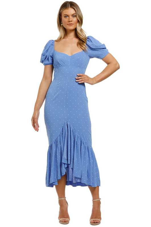 Slow Dreams Midi Dress in Blue by Alice McCall for Rent | GlamCorner Slow Dreams Midi Dress in Blue by Alice McCall for Rent | GlamCorner