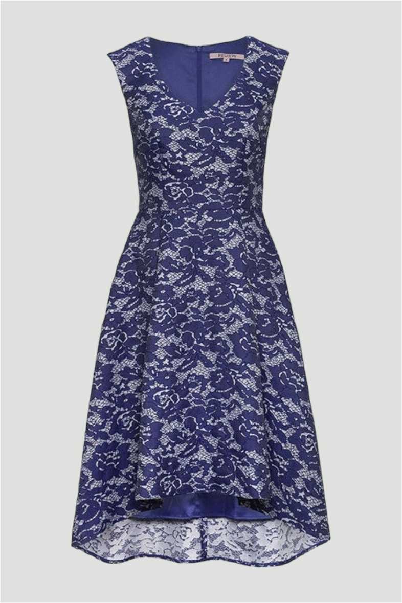 chinese dress ladies Amazon.com: Navy Blue 3/4 Sleeve Lace Dress main image 0