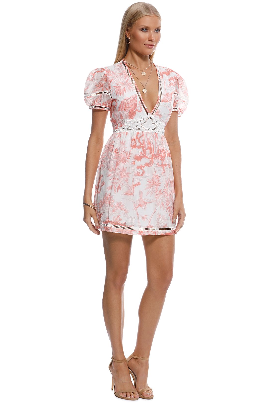 strapless open back dress Wyatt Slinky And Mesh Maxi Dress - Pale Pink main image 1