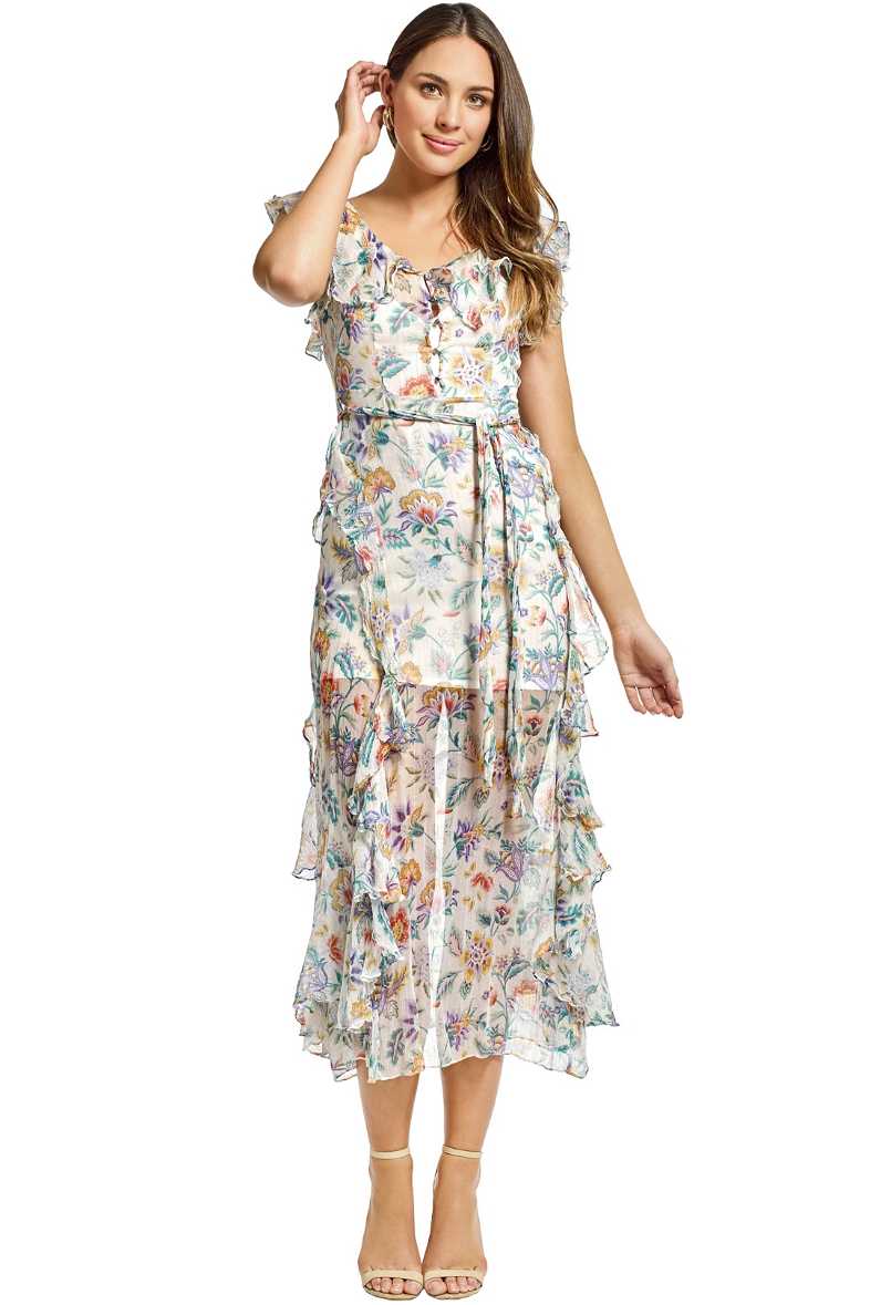 chinese dress ladies Monica - Ruffled Mesh Maxi Dress main image 0