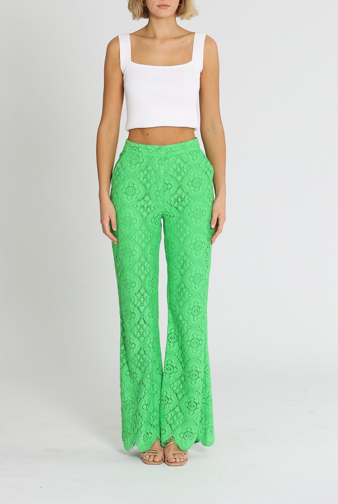 Alice McCall Yvonne Lace Pants Lime