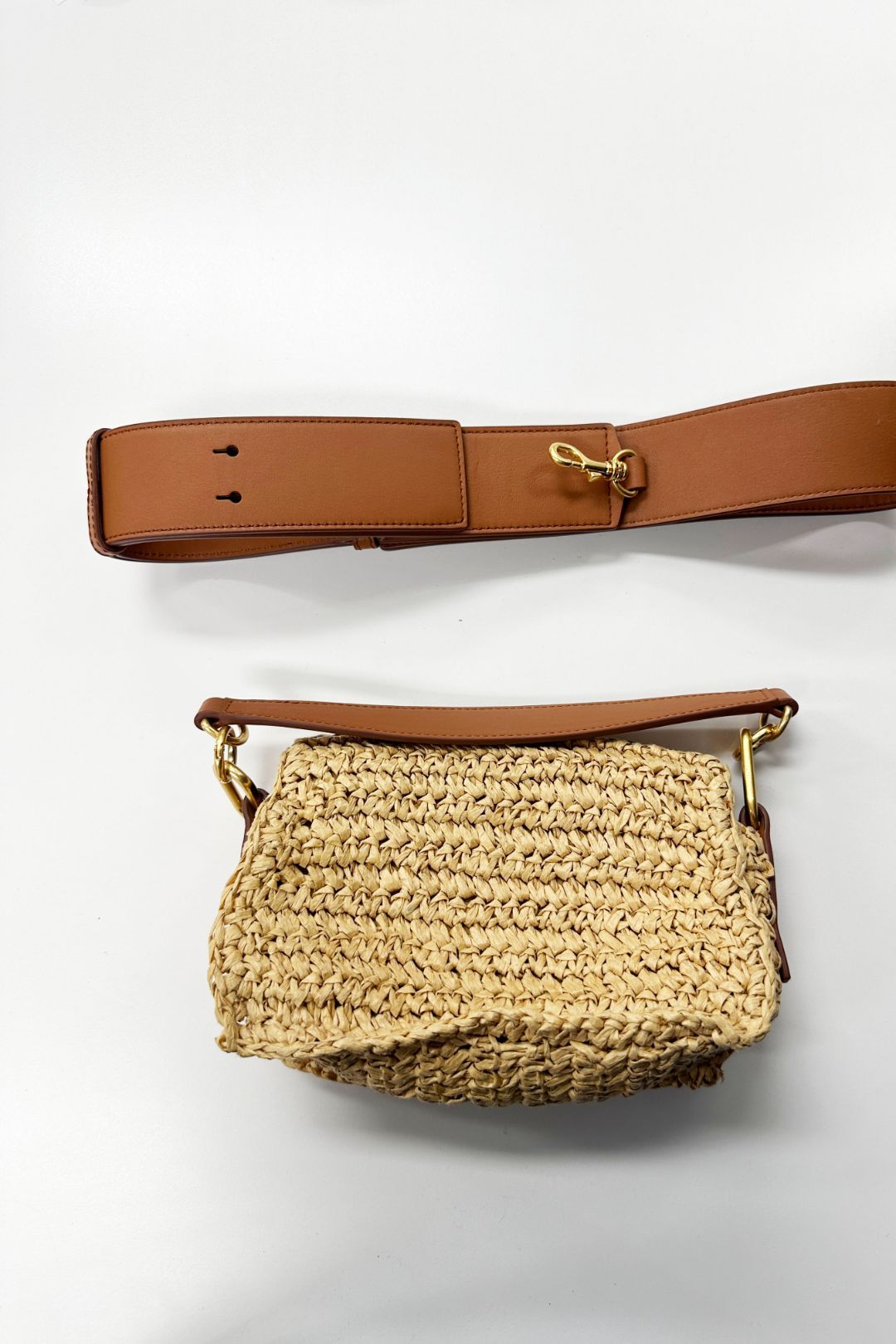 Buy Alva Leather Trimmed Woven Straw Shoulder Bag Oroton GlamCorner