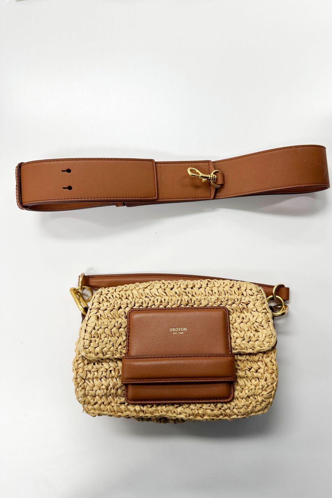 Oroton straw bag clearance