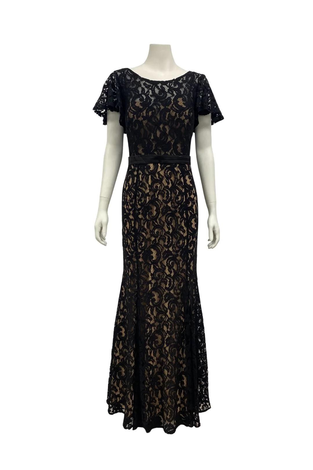 concord mills formal dress shop Women's Lace Midi Length Dress in Black main image 1