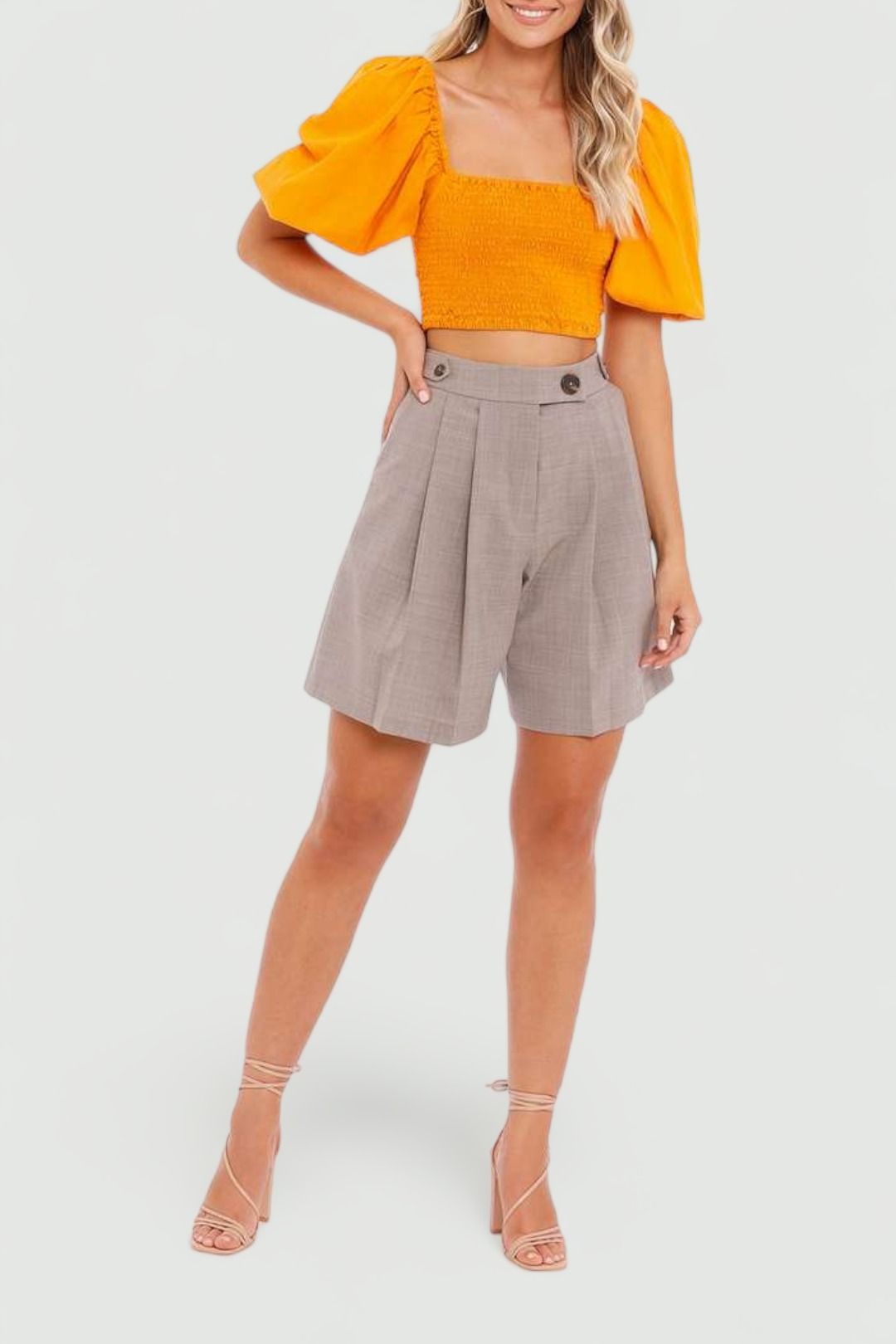 Anna Quan Vita Shorts Taupe grey
