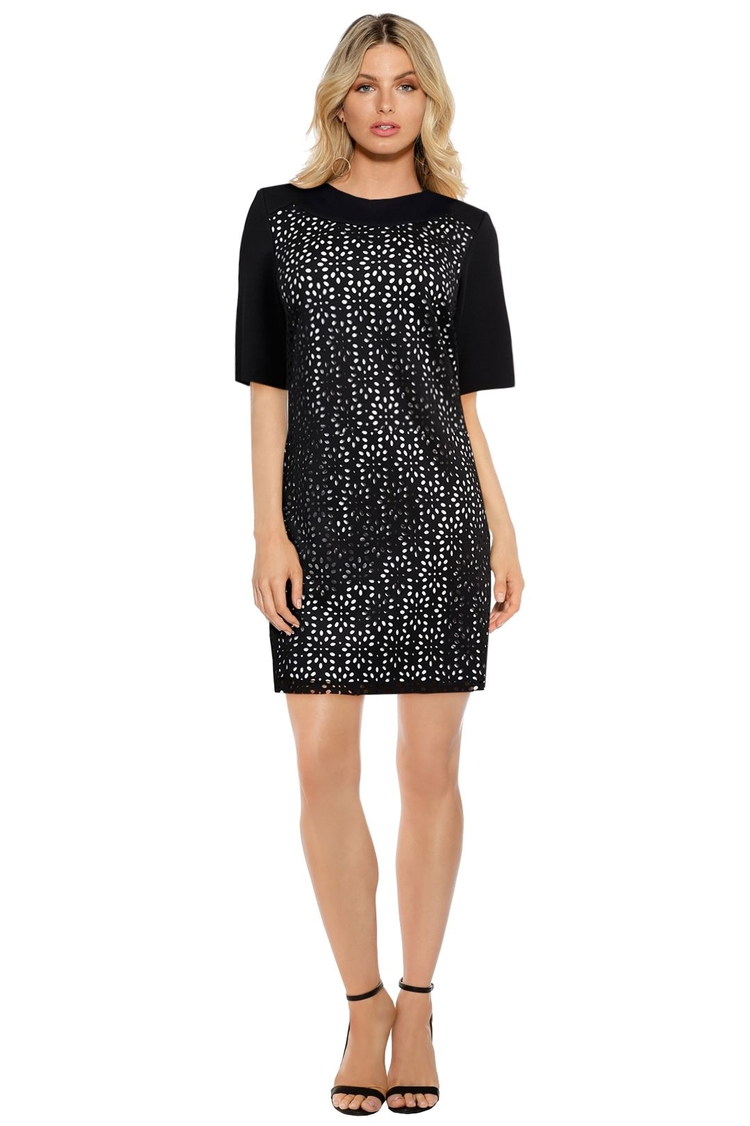 Anna Scholz - Laser Cut Neoprene Tunic - Black - Front