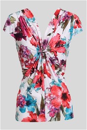 Anthea Crawford - Hibiscus Floral Print Jersey Top