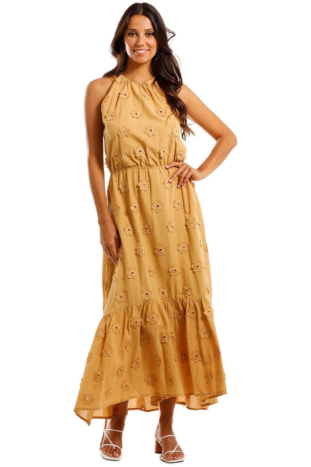Apartment Clothing Daisy Tie Neck Maxi Dress