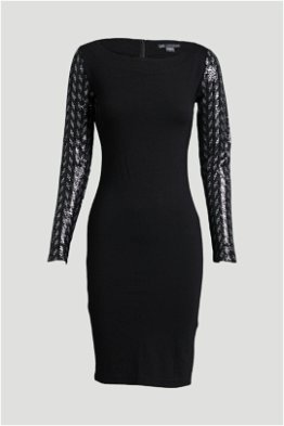 18031 Black Sequins Panel Shimmer Dress main image 0