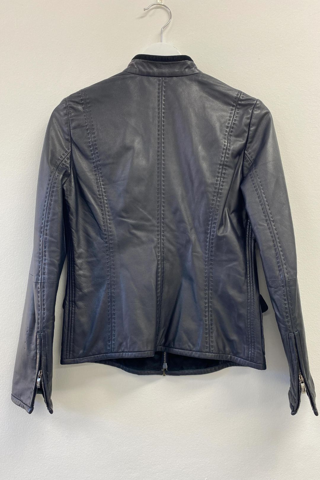 Buy Tailored Leather Jacket With Velvet Trim Armani GlamCorner