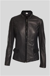 Armani - Tailored Leather Jacket With Velvet Trim