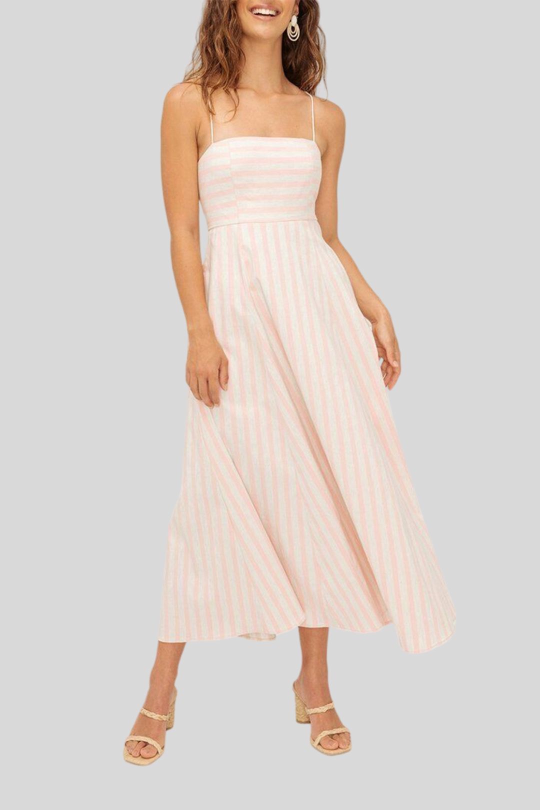 Sheike Ashley Dress in Pink and White Stripe