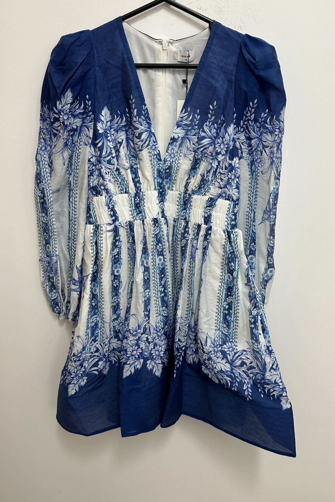 Sheike Blue Floral Dress Sheikestyle Sheike Vintage Rose Dress Airrobe Wrap Dress  Sheike