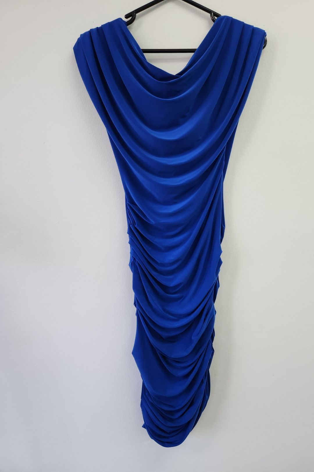 Atom Label - Off Shoulder Blue Ruched Bodycon Dress