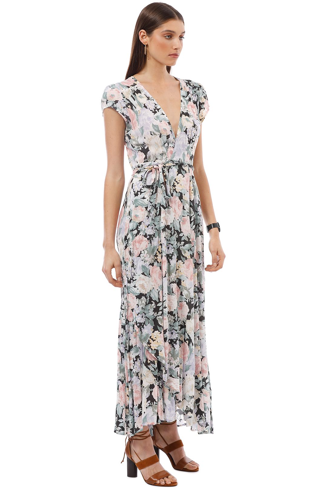 Auguste - Gardenia Goldie Wrap Maxi Dress - Floral - Side