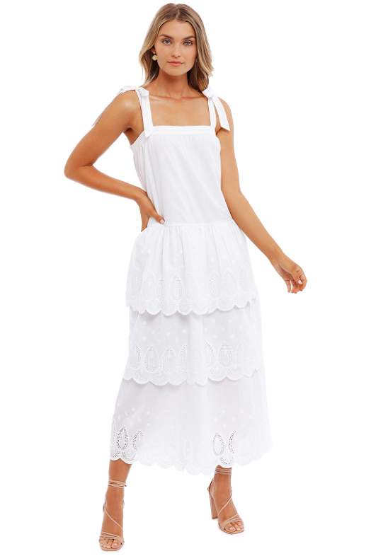 Frill Tie-Shoulder Maxi Dress