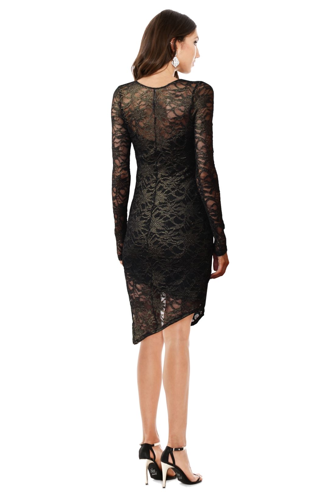 chinese dress ladies Black Rhinestone Lace Maxi Dress – self-portrait-US main image 0