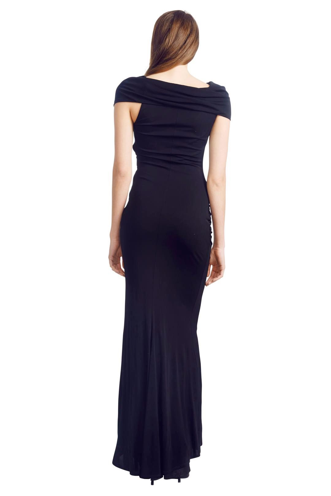 Badgley Mischka - Asymmetric Gown - Black - Back