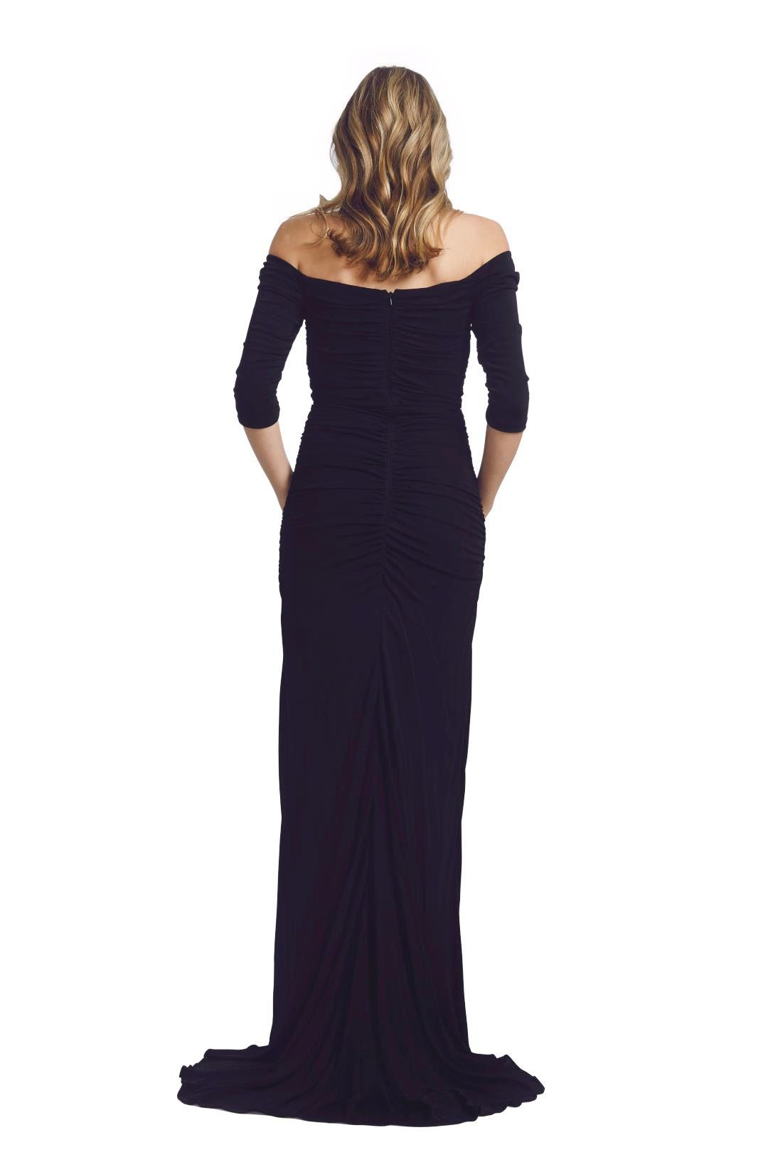 off the shoulder dress for women Off-Shoulder Split Maxi Dress Black / L