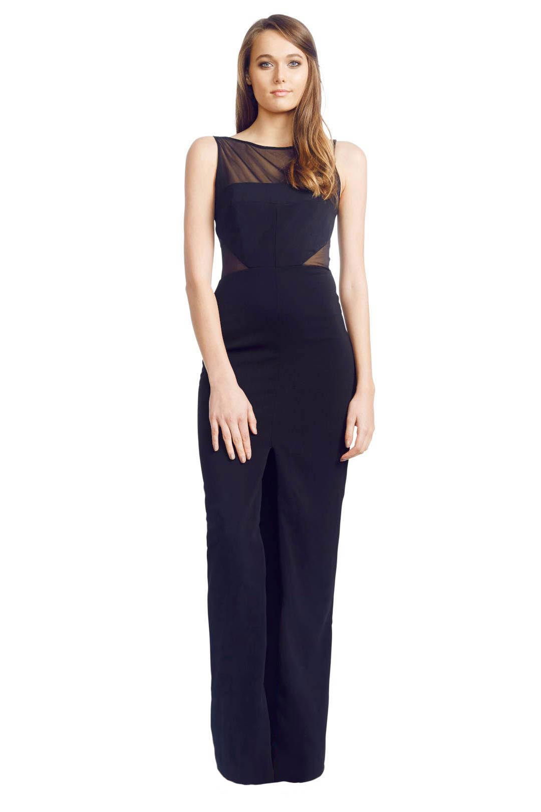 Badgley Mischka - Panel Gown - Black - Front