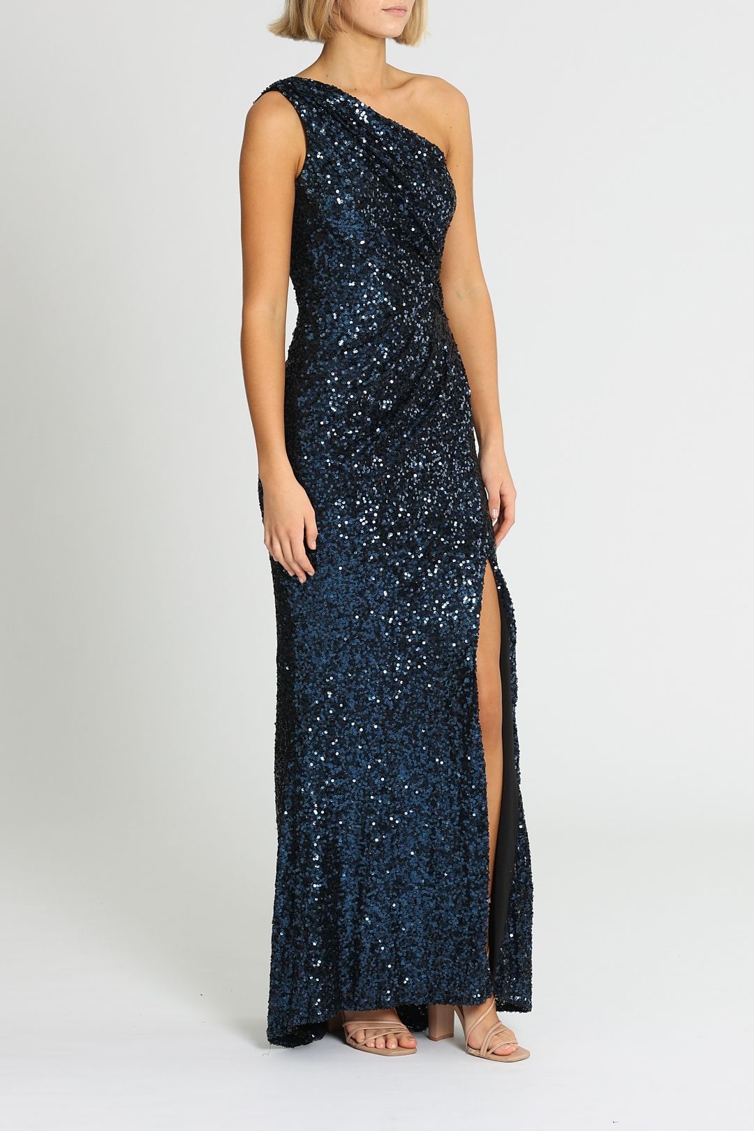 Navy cheap sequin gown