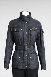 Barbour International Quilted High Neck Jacket in Navy