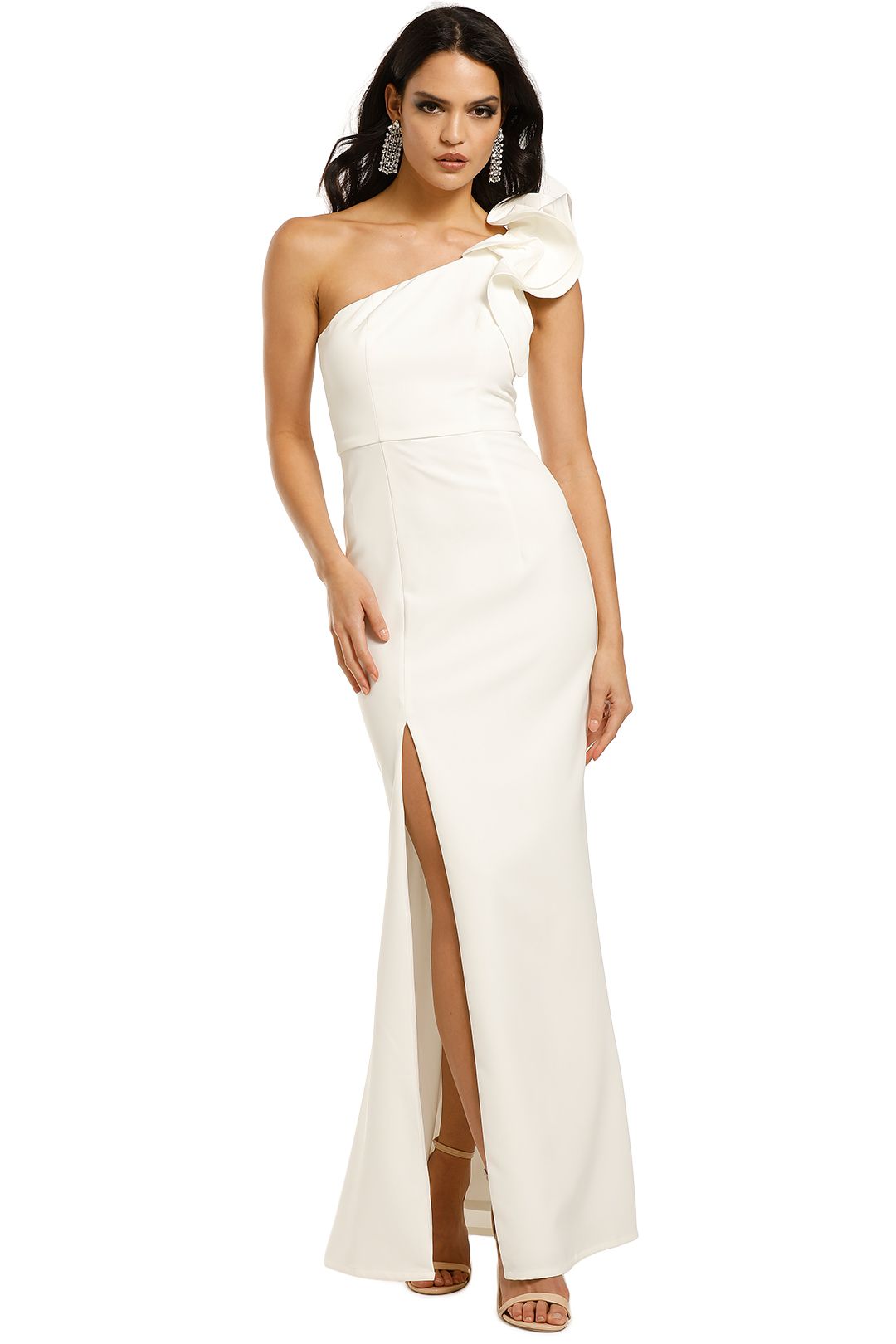 Bariano - Sue Frill Gown - White