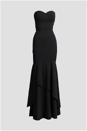 Bariano Bandeau Fishtail Bodycon Dress in Black