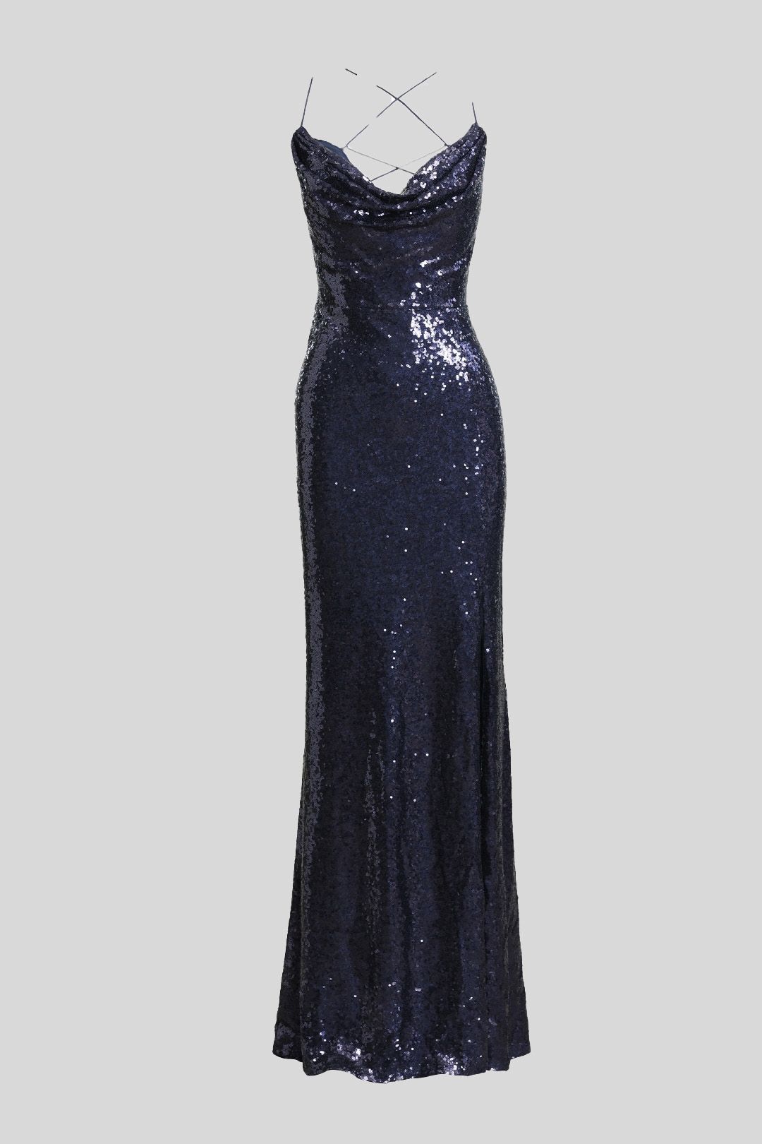 Buy Navy Stephanie Cowl Draped Gown | Bariano | GlamCorner