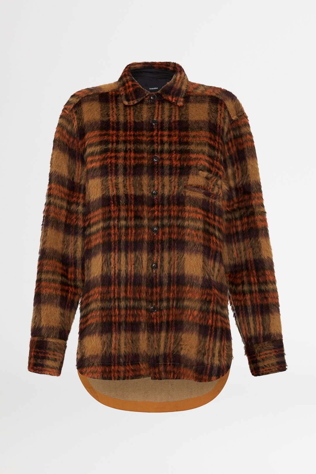 Bassike Checked Overshirt Brown