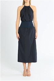 Bassike Cotton Tank Dress Navy