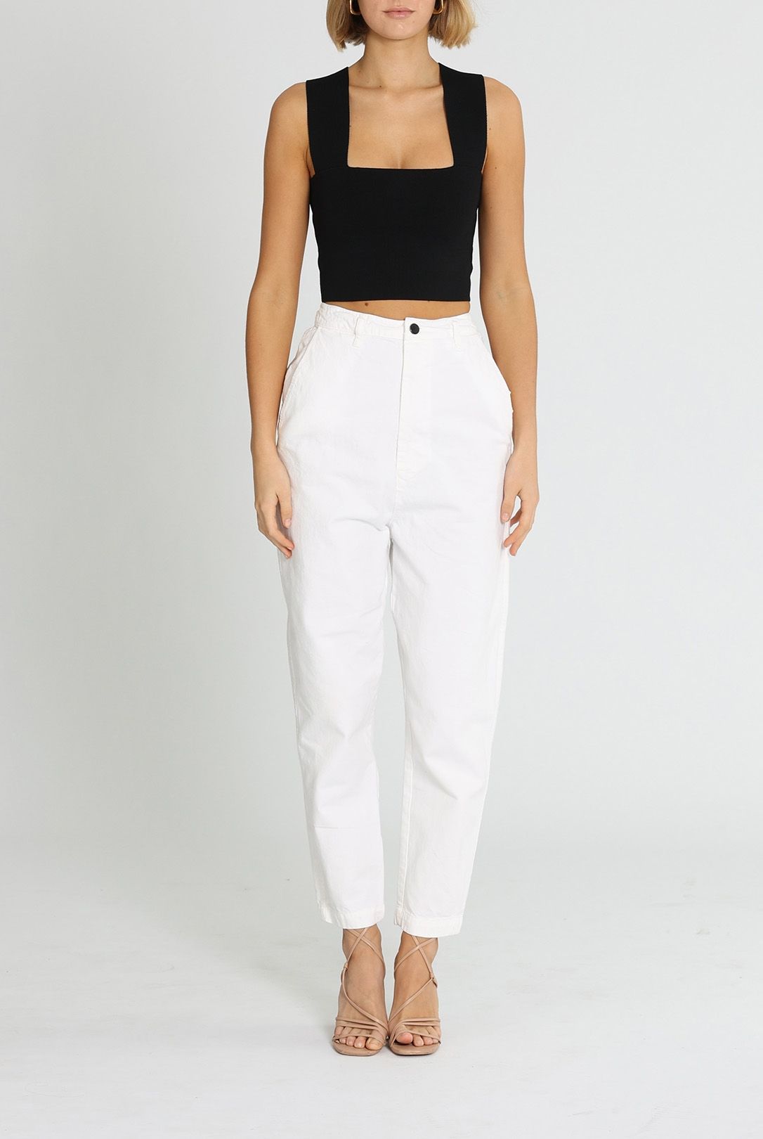 Bassike Lo Slung Pant White