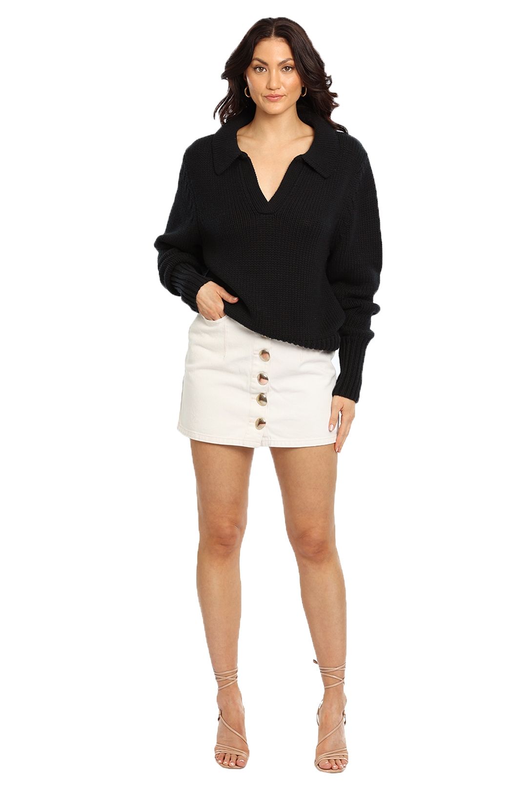 Bassike Polo Knit  Black