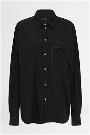 Bassike Tuck Sleeve Utility Shirt Black