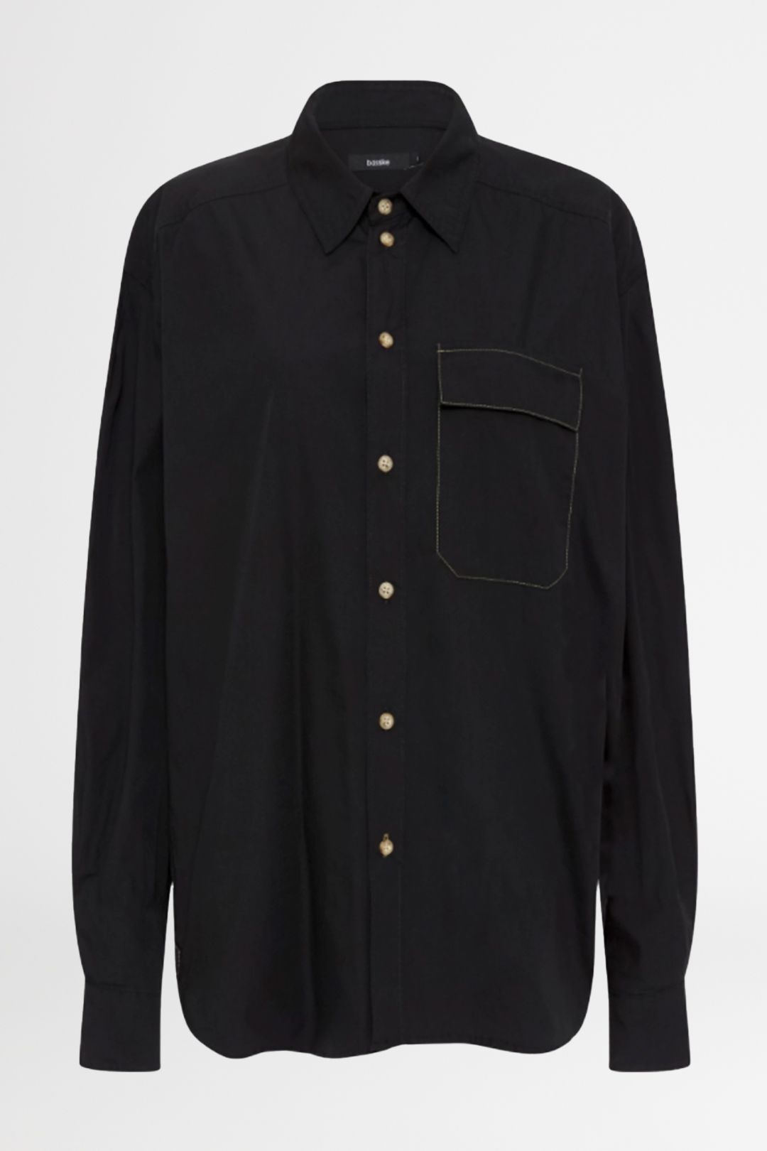 Bassike Tuck Sleeve Utility Shirt Black