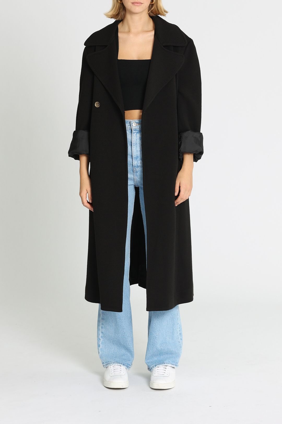 Bassike Twill Trench Coat Black