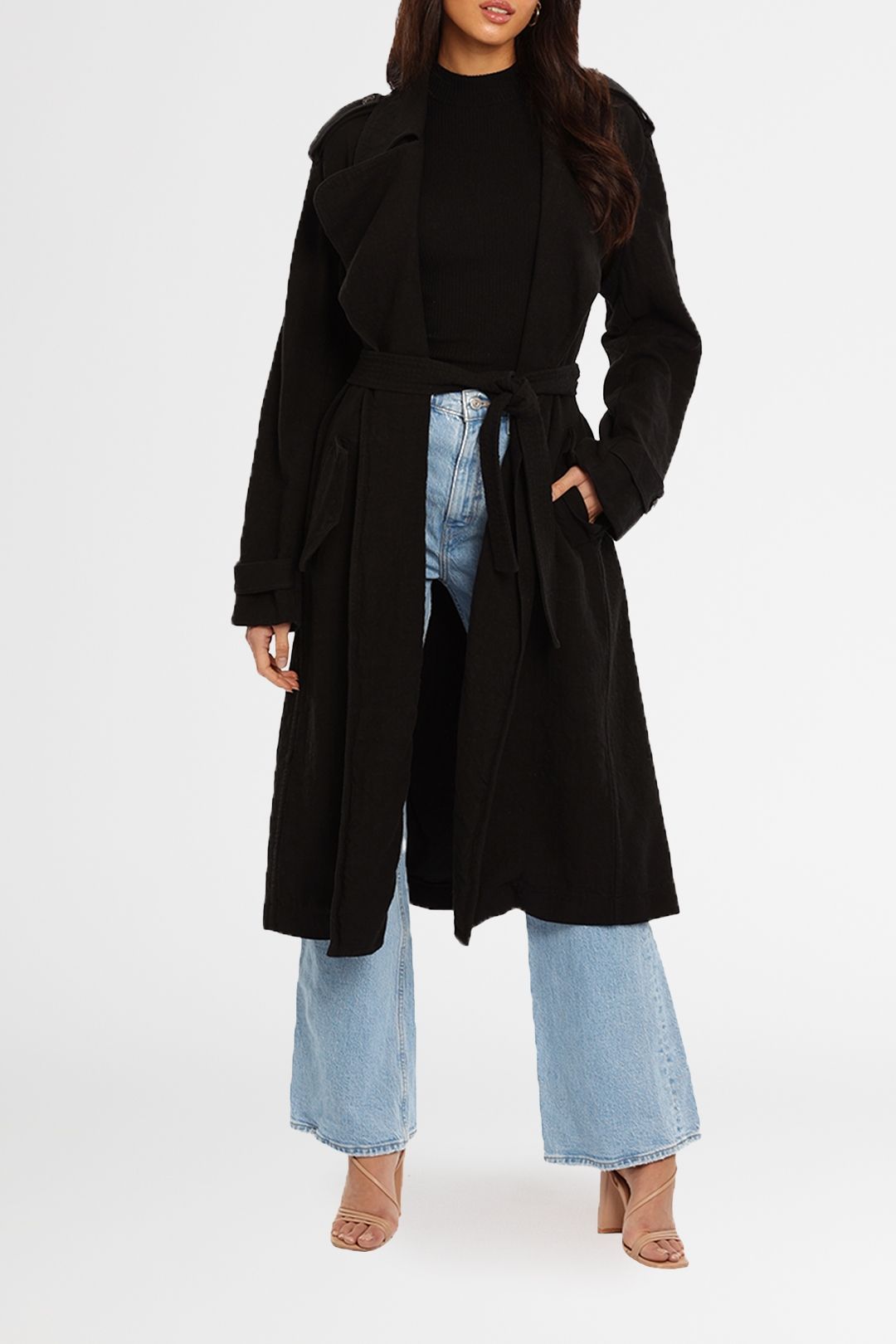 Hire Wool Linen Relaxed Trench Bassike GlamCorner