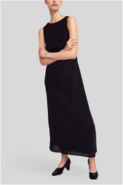 Beau Black Linen Midi Dress