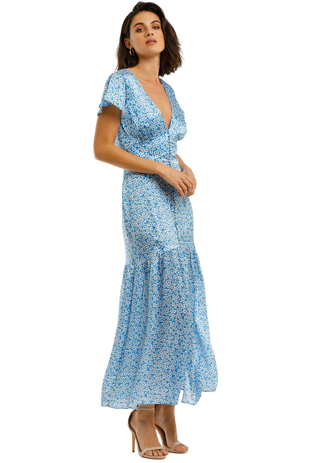 blue dress for baby girl Alizée V-Neck Maxi Dress Sky Blue by Black Book The Label main image 0